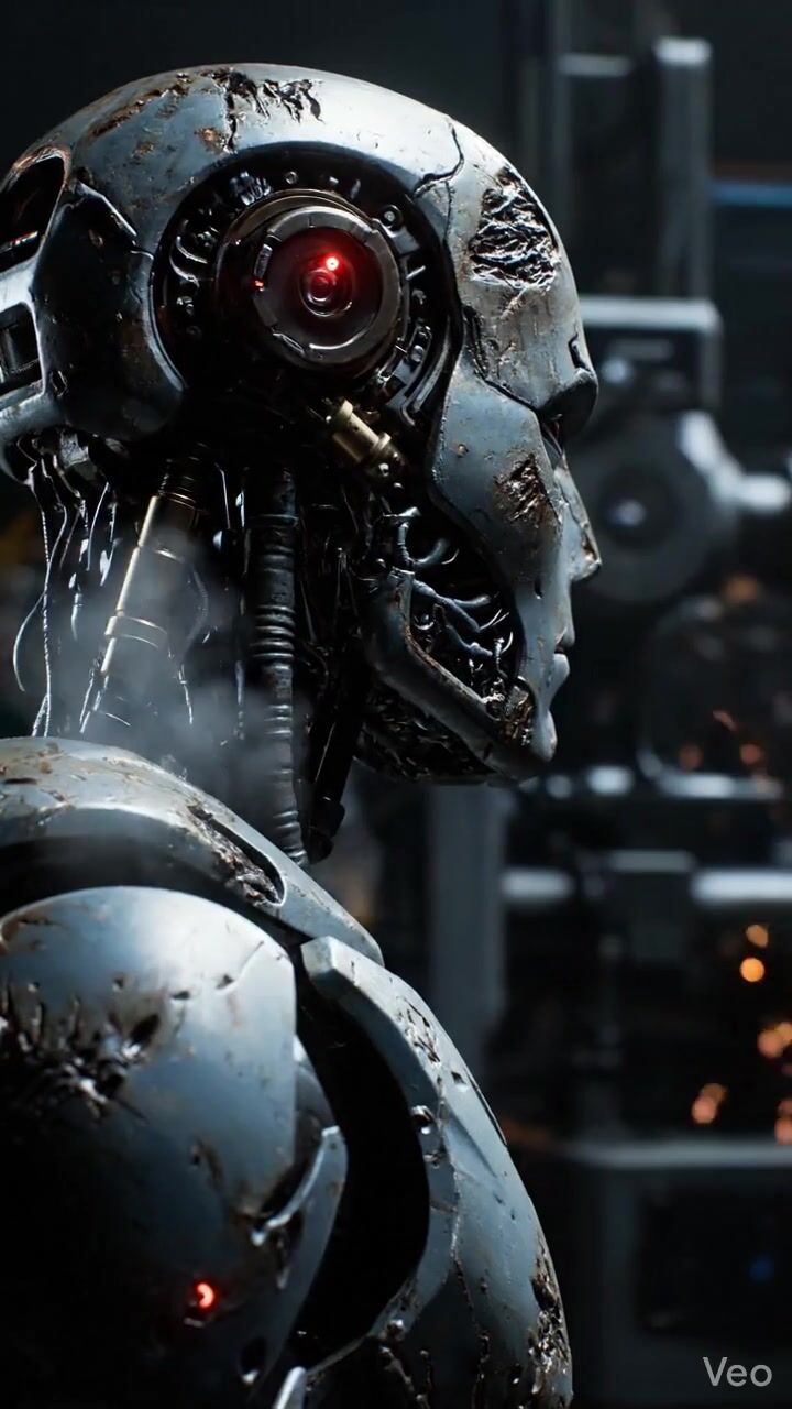 Battle-Worn Robot Close-Up